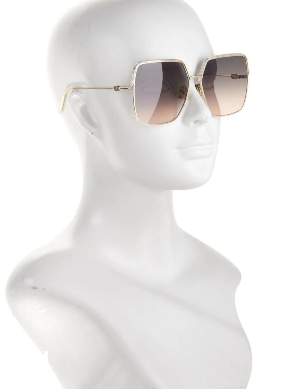 Christian Dior Oversized Gradient Sunglasses with Gold Frames